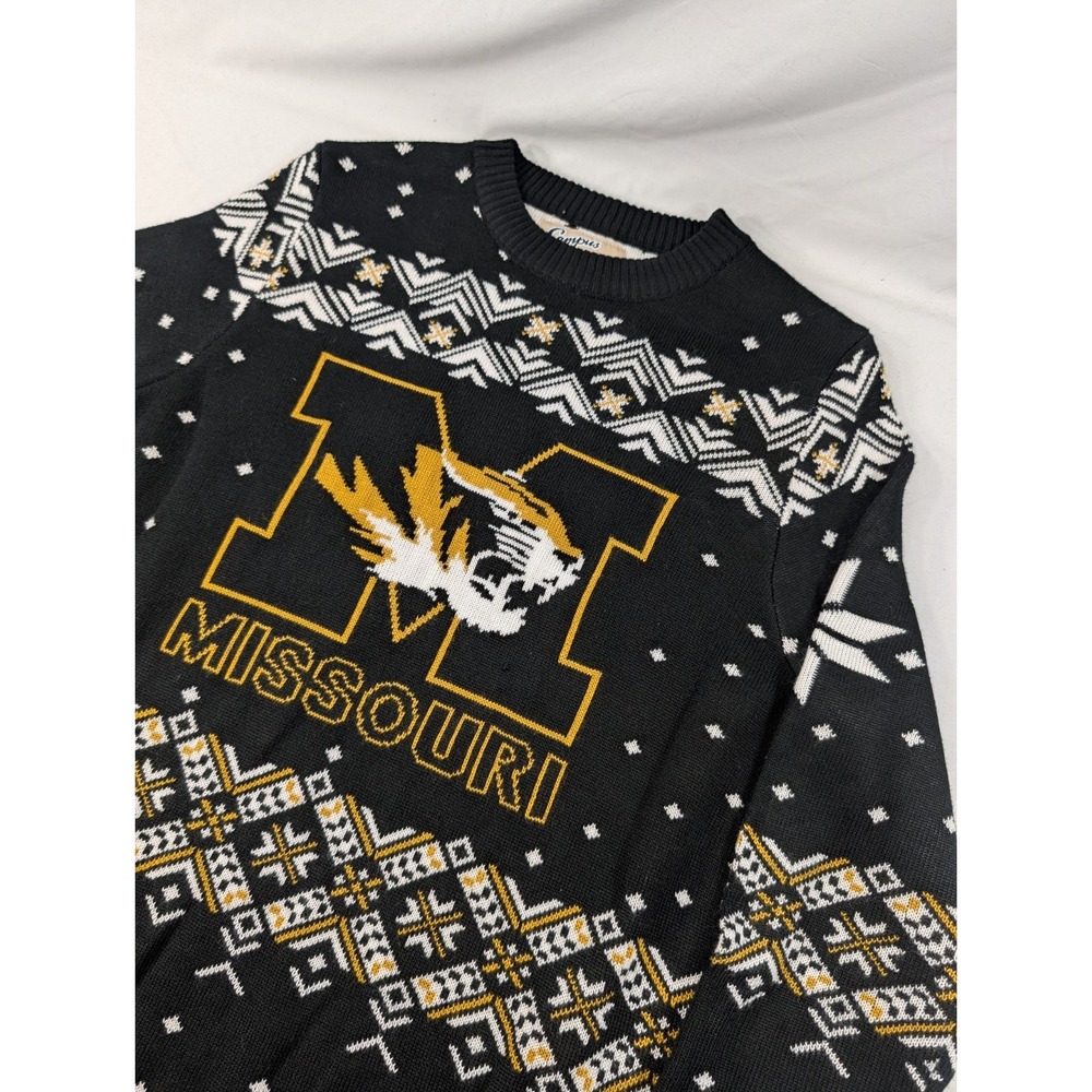 University of Missouri Tigers Christmas Ugly Sweater Mens Size XL Black Thick